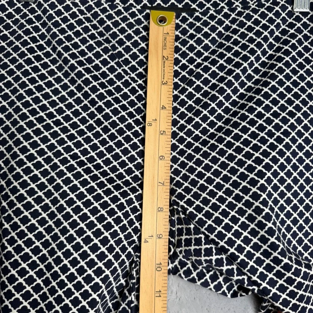 Talbots Heritage Pants Womens 4 Navy Blue Preppy Printed Ankle Mid Rise - Picture 8 of 10